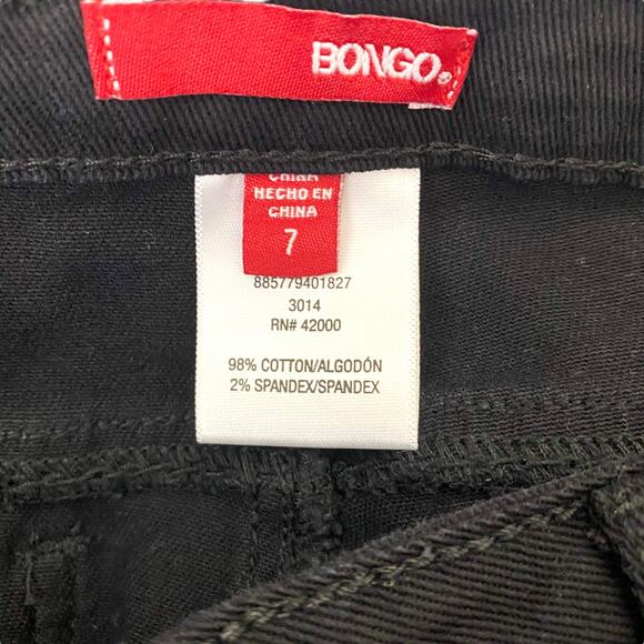 BONGO Black Low Rise Distressed Jeweled Raw Hem Cut Off Shorts - Picture 4 of 6